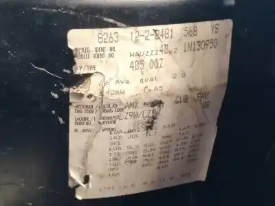 Здавання транспортного засобу audi a6 avant (4b5) 2.8 v6 30v року 2001 потужний amx