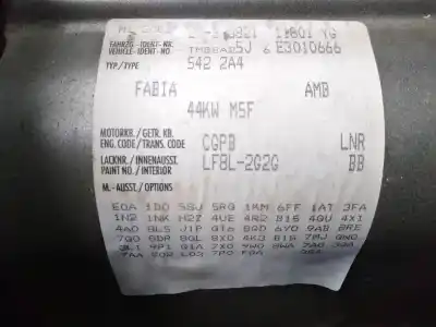 Scrapping Vehicle skoda fabia (5j2 ) ambition of the year 2013 powered cgp / cgpb