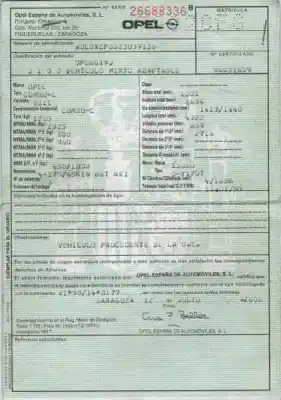 Veículo de Sucata opel combo familiar do ano 2003 alimentado y17dt