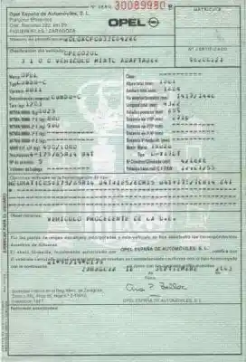 Veicolo di demolizione opel combo familiar dell'anno 2003 alimentato y17dt