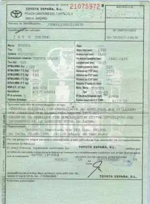 Утилизация автомобиля toyota yaris (ncp1/nlp1/scp1) 1.0 linea sol года 1999 питание 1szfe