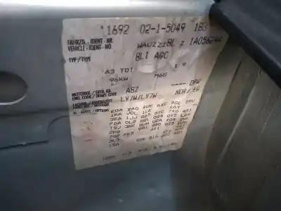 Утилизация автомобиля audi a3 (8l) 1.9 tdi ambiente года 2001 питание asz
