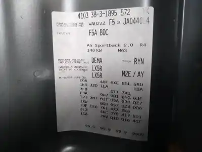 Veículo de Sucata audi a5 sportback (f5a) sport do ano 2017 alimentado dem