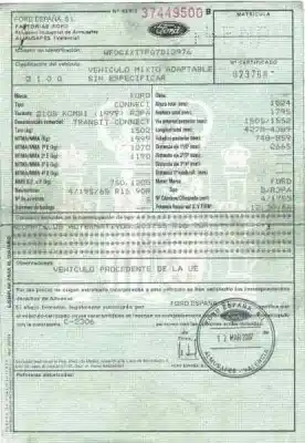 Здавання транспортного засобу ford tourneo connect (tc7) kombi b. corta (2006->) року 2007 потужний r3pa