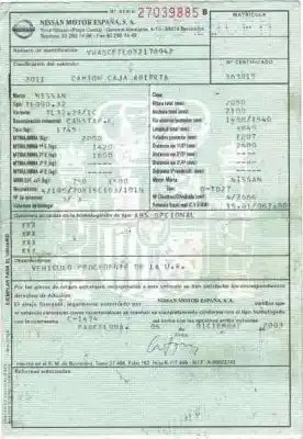 Scrapping Vehicle nissan cabstar e 2.7 td of the year 2003 powered td27