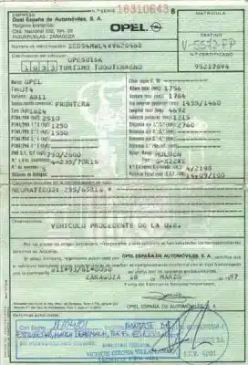 Scrapping Vehicle opel frontera a 2.2 básico of the year 1997 powered x22xe