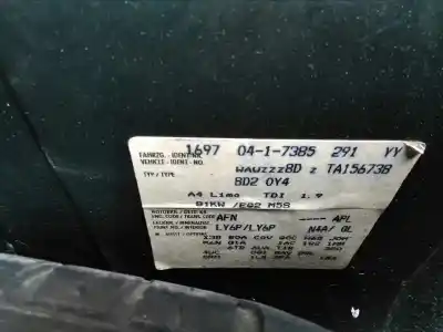 Verschrottungsfahrzeug audi a4 berlina (b5) 1.9 tdi des jahres 1996 angetrieben afn