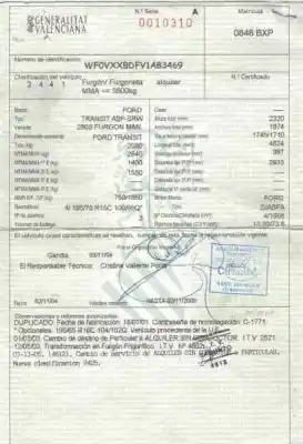 Здавання транспортного засобу ford transit mod. 2000 combi ft 300 2.0 medio року 2002 потужний abfa