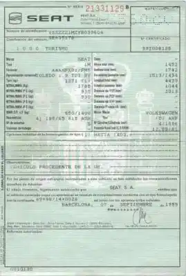 Veicolo di demolizione seat toledo (1m2) stella dell'anno 1999 alimentato ahf