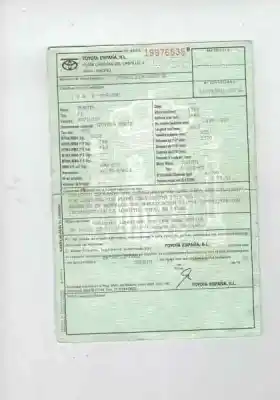 Утилизация автомобиля toyota yaris (ncp1/nlp1/scp1) 1.0 linea sol года 1999 питание 1szfe