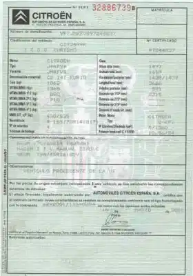Veículo de Sucata citroen c2 sx do ano 2005 alimentado kfv