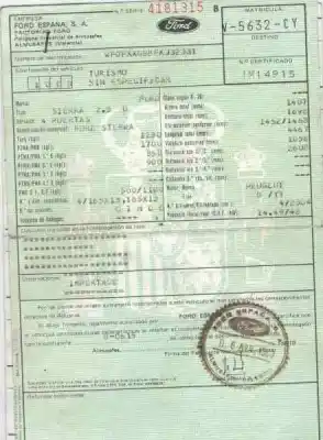 Verschrottungsfahrzeug ford                                               sierra berlina                                                                                                                                                                                                                                             2.3 diesel                                                                                                                                                                                                                                                 des jahres 1989 angetrieben yt