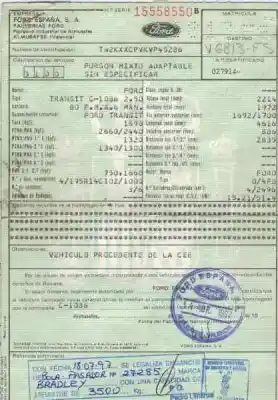 Утилизация автомобиля ford transit, combi/bus 86/92 combi ft 100 года 1997 питание 4fb