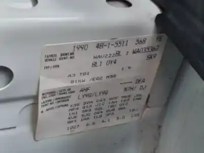 Утилизация автомобиля audi a3 (8l) 1.9 tdi года 1997 питание ahf