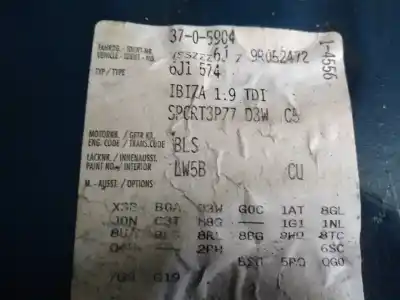 Sloopvoertuig seat ibiza sc (6j1) sport van het jaar 2009 aangedreven bls