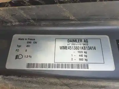 Veículo de Sucata smart coupe fortwo coupe mhd (52kw) (451.380) do ano 2014 alimentado 3b21