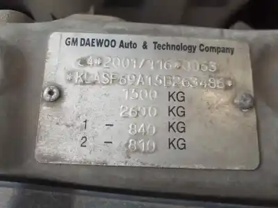 Scrapping Vehicle daewoo kalos 1.4 se of the year 2004 powered f14s3