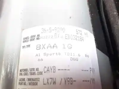 Véhicule à la ferraille audi a1 sportback (8xa) ambition de l'année 2013 alimenté cayb