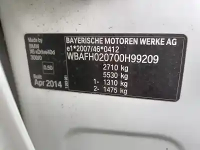 Scrapping Vehicle bmw x6 (e71) xdrive40d of the year 2014 powered n57d30b