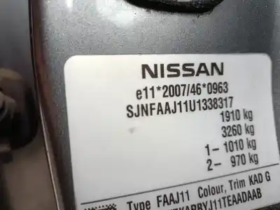 Veículo de Sucata nissan qashqai (j11) acenta do ano 2015 alimentado k9k636