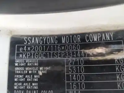 Здавання транспортного засобу ssangyong rexton w / rexton 2.0 xdi року 2014 потужний d20dtr