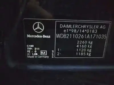 Veículo de Sucata mercedes-benz clase e (w211) e 400 cdi (211.028) do ano 2002 alimentado om648961