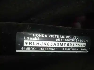 Veicolo di demolizione honda pcx 125 pcx 125 dell'anno 2021 alimentato jk05e