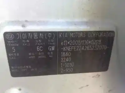 Veículo de Sucata kia cerato 2.0 turbodiesel cat do ano 2005 alimentado d4ea