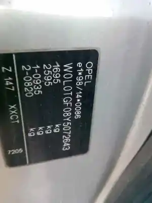 Утилизация автомобиля opel                                               astra g berlina                                                                                                                                                                                                                                            1.7 turbodiesel cat (x 17 dtl / 2h8)                                                                                                                                                                                                                       года 1999 питание x17dtl