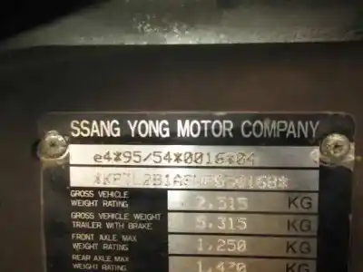 Утилизация автомобиля ssangyong korando 2.3 diesel cat года 1998 питание om 661