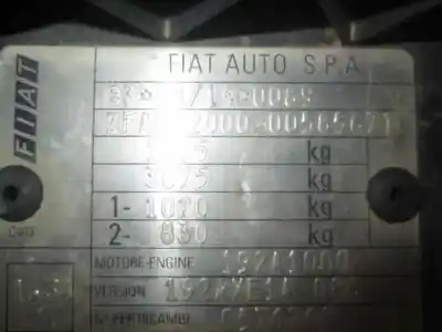 Scrapping Vehicle fiat stilo (192) 1.9 jtd cat of the year 2005 powered 192a1000