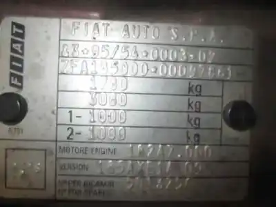 Veículo de Sucata fiat marea berlina (185) 1.9 turbodiesel do ano 1997 alimentado 182a7000