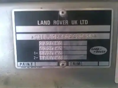 Scrapping Vehicle land rover discovery (salljg/lj) tdi of the year 1990 powered 12l