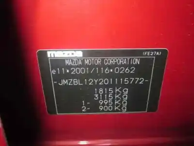 Утилизация автомобиля mazda 3 berlina (bk) 1.6 cd diesel cat года 2009 питание y6