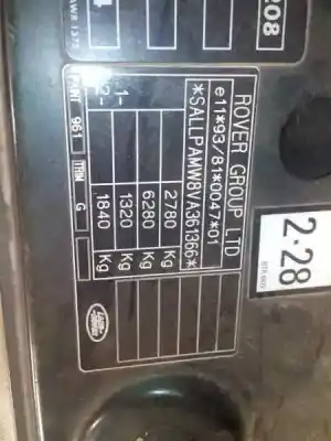 Veículo de Sucata land rover range rover (lp) dt (100kw) do ano 1997 alimentado 256tm bmw