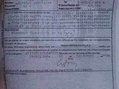 Veículo de Sucata nissan note (e11e) acenta do ano 2007 alimentado hr16