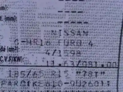 Veículo de Sucata nissan note (e11e) acenta do ano 2007 alimentado hr16