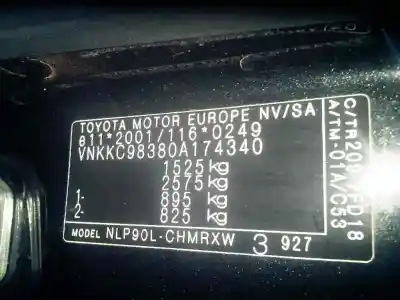 Scrapping Vehicle toyota yaris active of the year 2008 powered 1nd