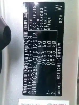 Veículo de Sucata toyota corolla (_e12_) 1.4 d (nde120_) do ano 2006 alimentado 1nd