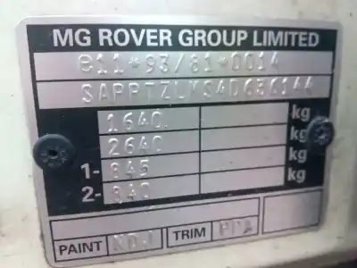 Veículo de Sucata mg serie 45 (t/rt) 1.6 16v cat do ano 2004 alimentado 16k4f