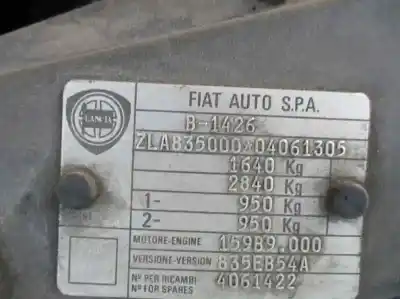 Scrapping Vehicle lancia dedra berl. 1.6 cat of the year 1995 powered 159b9000