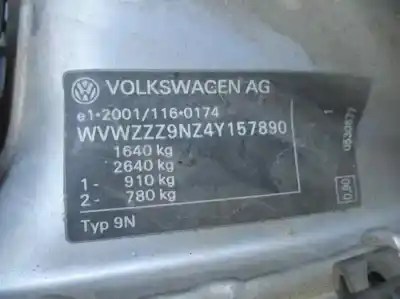 Veículo de Sucata volkswagen polo (9n1) 1.4 tdi do ano 2004 alimentado amf