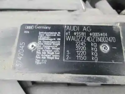 Здавання транспортного засобу audi a8 (d2) 3.7 v8 32v року 1995 потужний aew