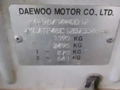 Veicolo di demolizione daewoo lanos 1.4 cat dell'anno 2002 alimentato a13sms
