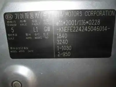 Veículo de Sucata kia cerato 2.0 turbodiesel cat do ano 2004 alimentado d4ea