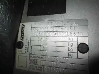 Veículo de Sucata fiat panda (169) 1.2 8v dynamic do ano 2003 alimentado 188a4000