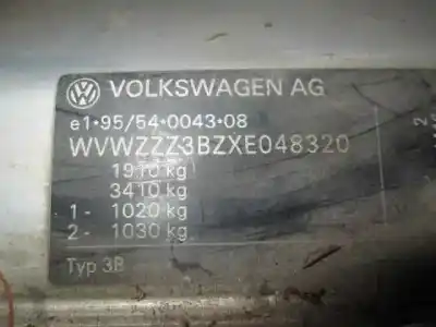 Утилизация автомобиля volkswagen passat variant (3b5) comfortline года 1998 питание afn