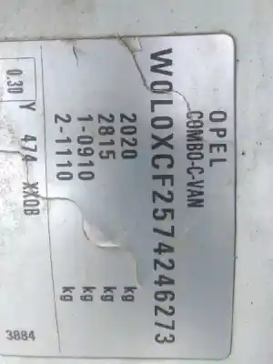 Veículo de Sucata opel combo cargo do ano 2007 alimentado z13dtj