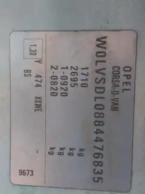 Scrapping Vehicle opel corsa d corsavan of the year 2008 powered z13dtj