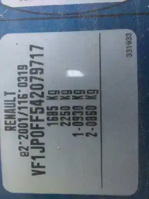 Veículo de Sucata renault grand modus dynamique do ano 2009 alimentado k9k t7